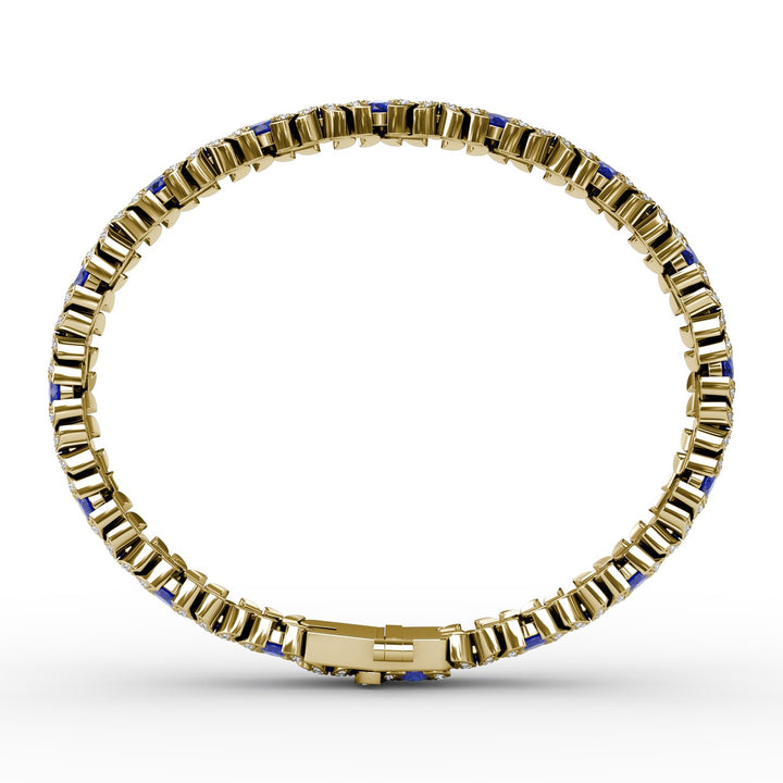 Wave Sapphire and Diamond Bracelet