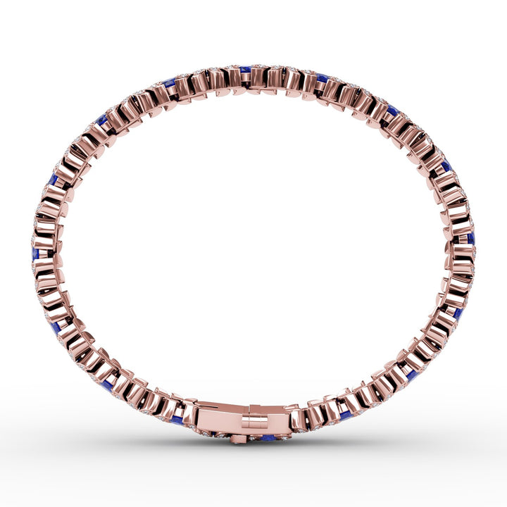 Wave Sapphire and Diamond Bracelet