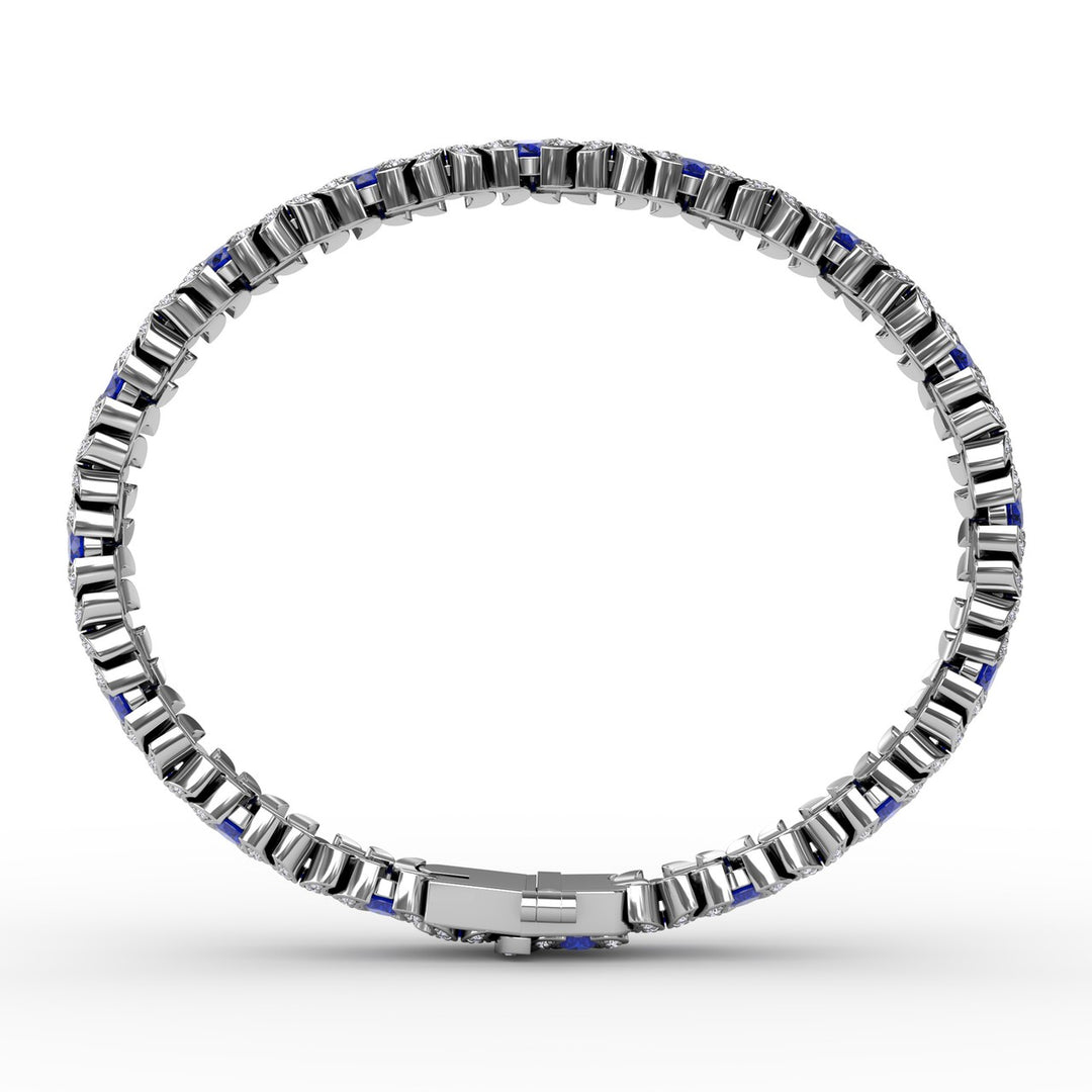 Wave Sapphire and Diamond Bracelet