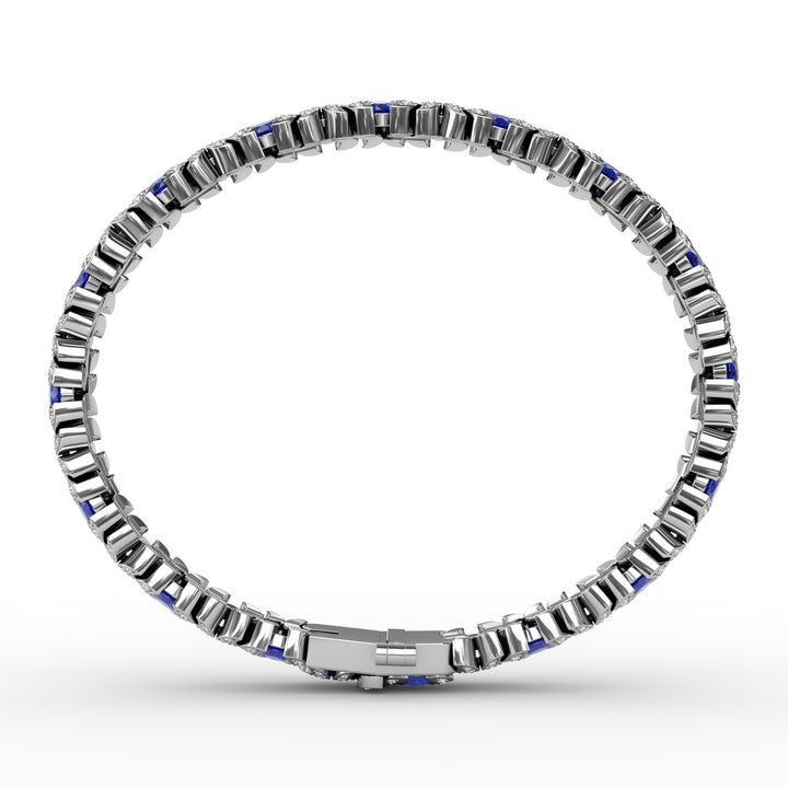 Wave Sapphire and Diamond Bracelet