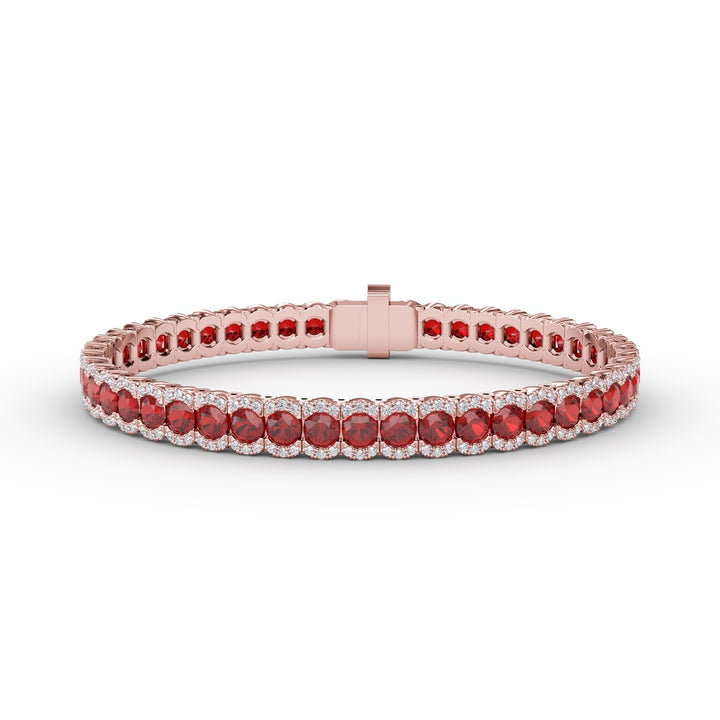 Brilliant in Red Ruby and Diamond Bracelet