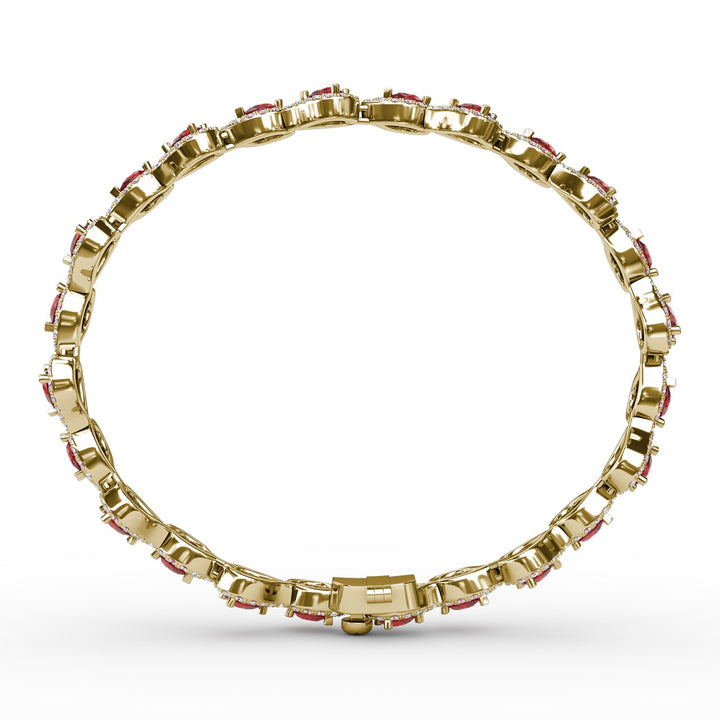 Decorated Ruby and Diamond Bracelet