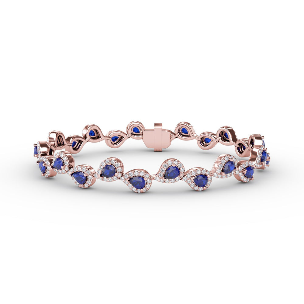 Decorated Sapphire and Diamond Bracelet