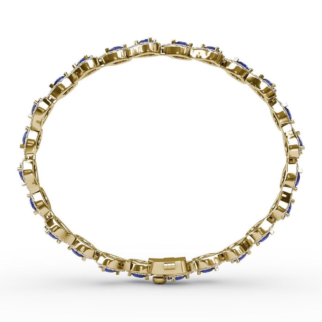 Decorated Sapphire and Diamond Bracelet