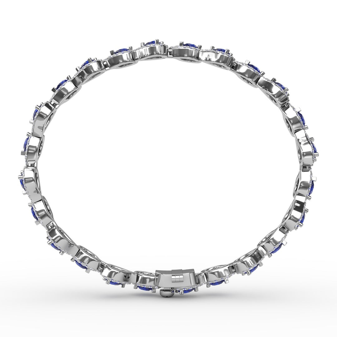 Decorated Sapphire and Diamond Bracelet