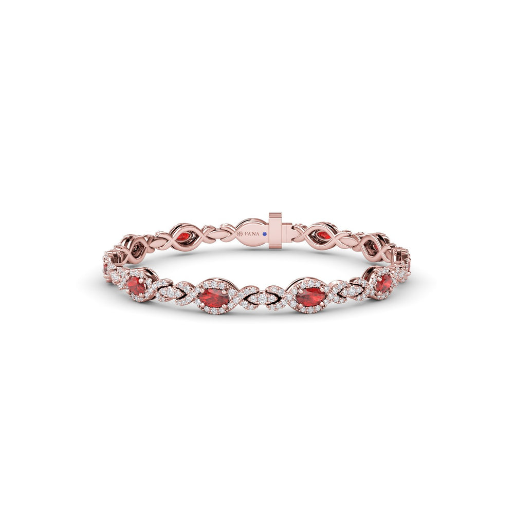 Love Knot Ruby and Diamond Bracelet