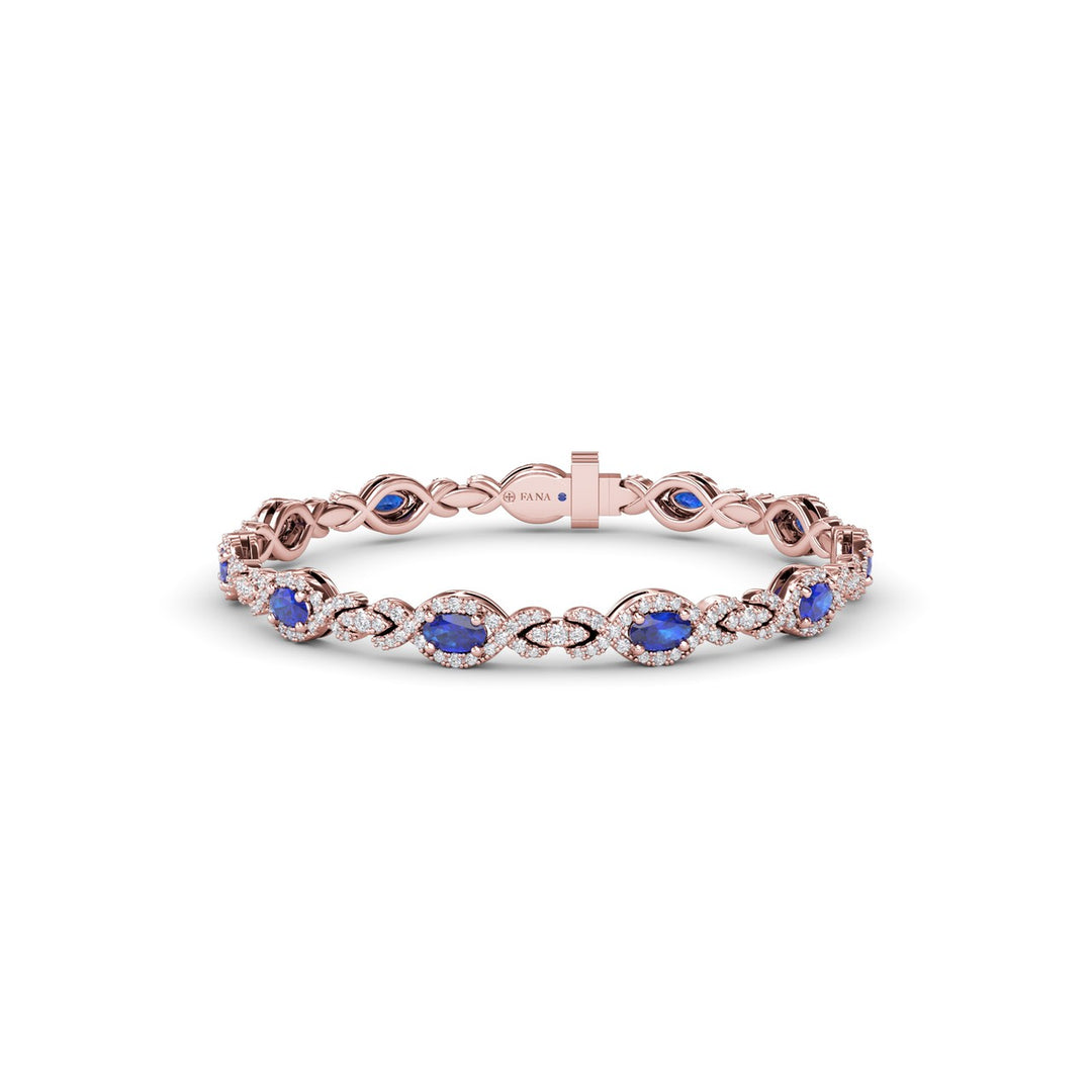 Love Knot Sapphire and Diamond Bracelet