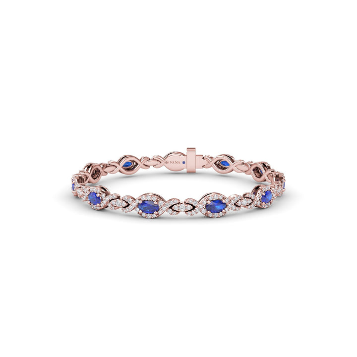 Love Knot Sapphire and Diamond Bracelet