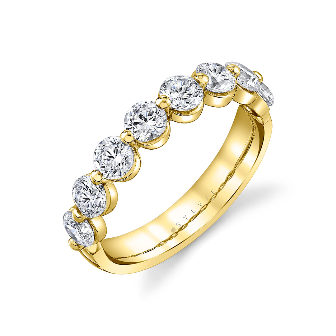 Shared Prong Diamond Wedding Ring