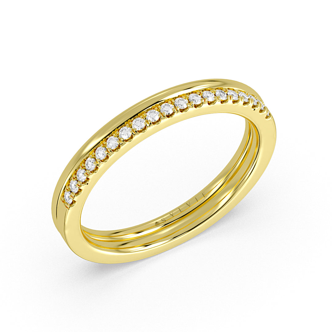 Double Band Classic Diamond Wedding Ring