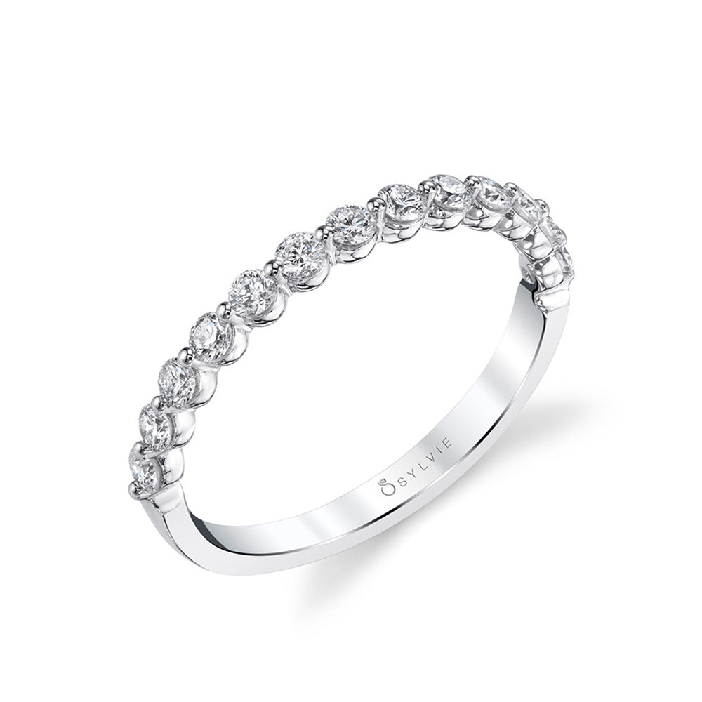 14K White Gold Stackable Diamond Fashion Ring