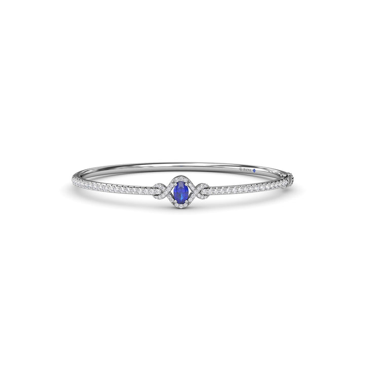 Love Knot Sapphire and Diamond Bangle Bracelet