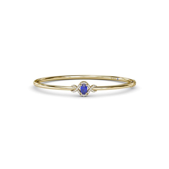 Love Knot Sapphire and Diamond Bangle Bracelet