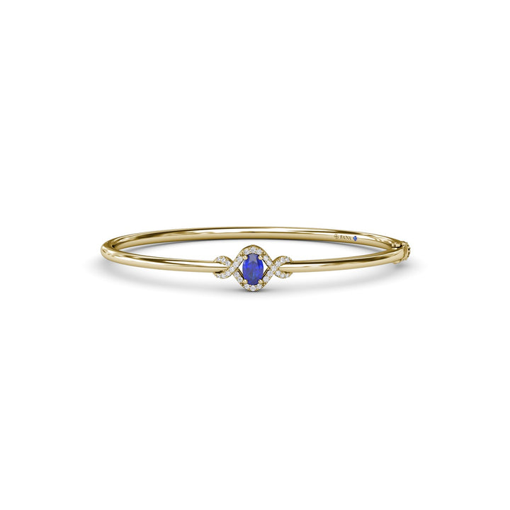 Love Knot Sapphire and Diamond Bangle Bracelet