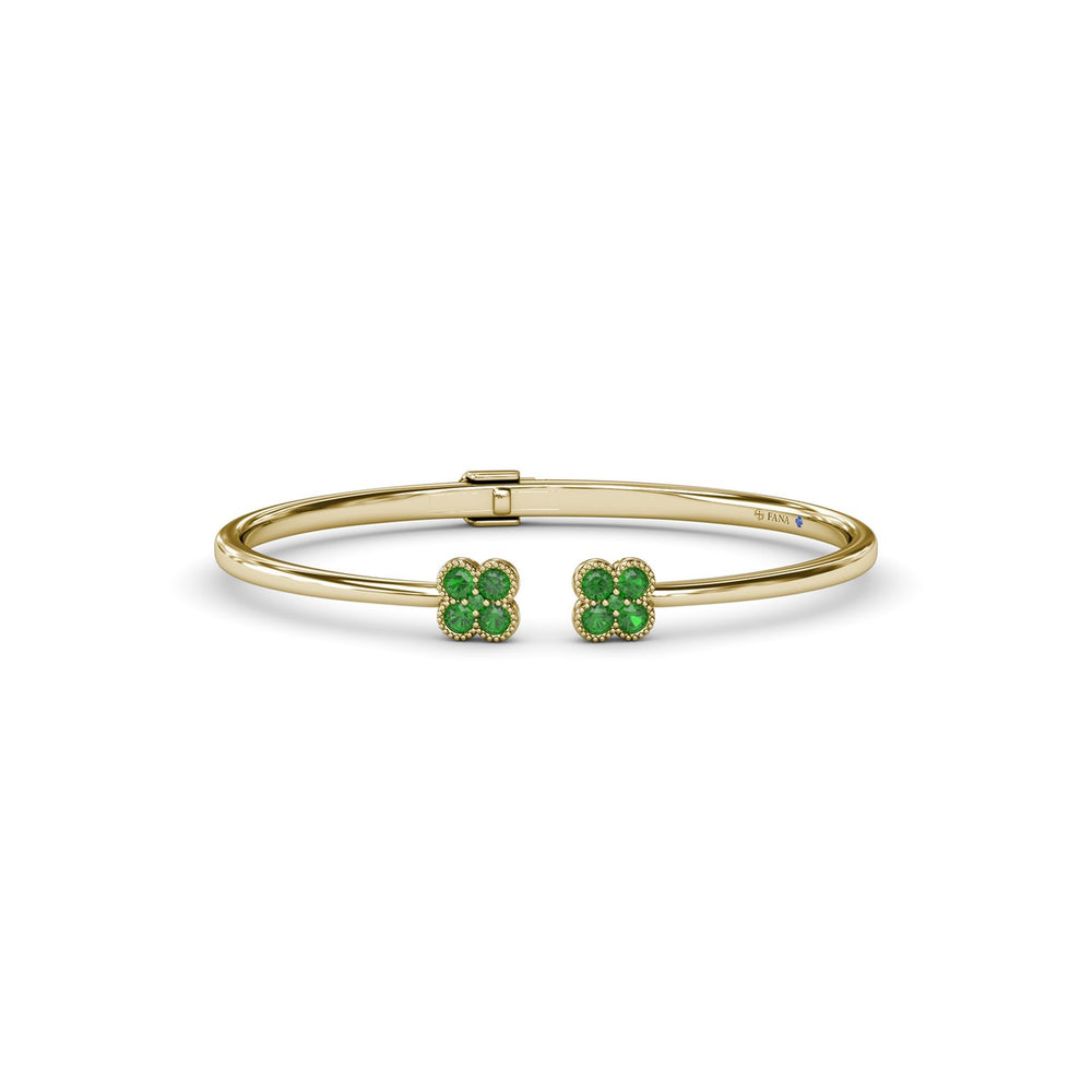 Double Magnolia Emerald Bangle
