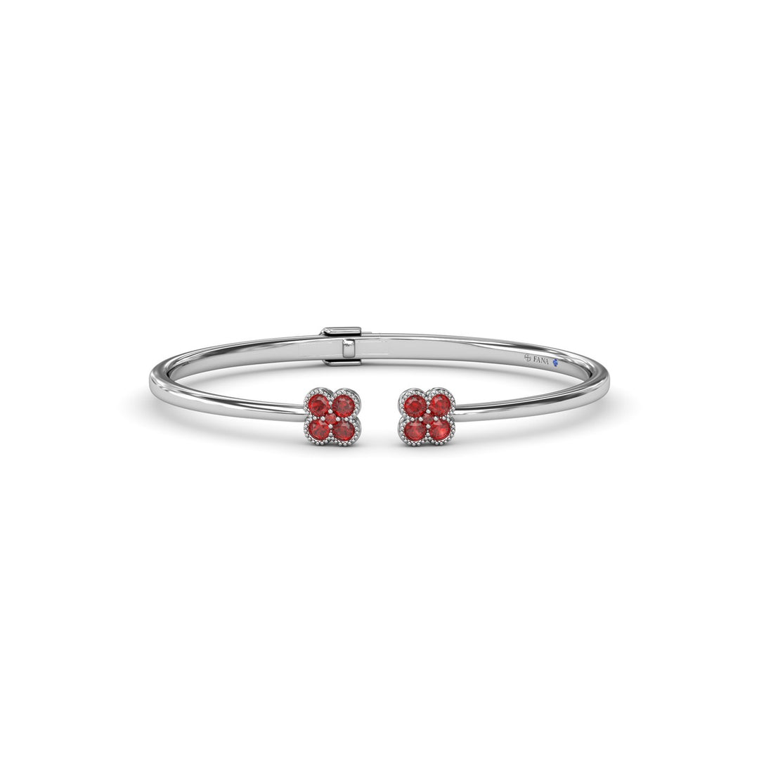 Double Magnolia Ruby Bangle