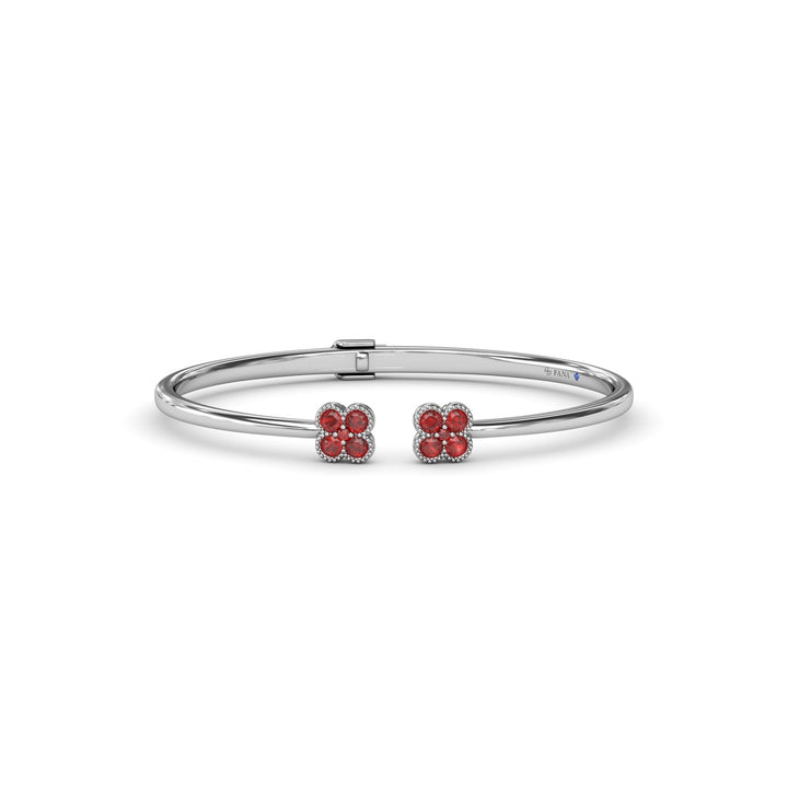 Double Magnolia Ruby Bangle