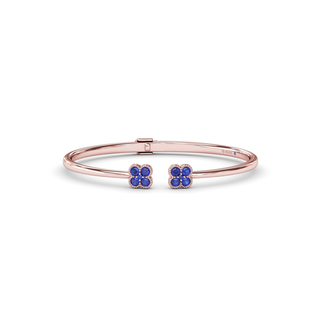 Double Magnolia Sapphire Bangle