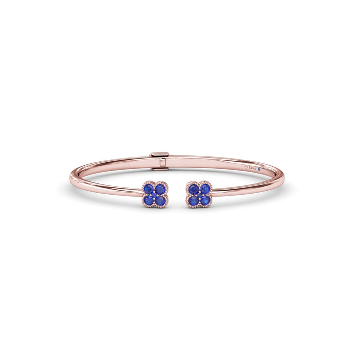 Double Magnolia Sapphire Bangle