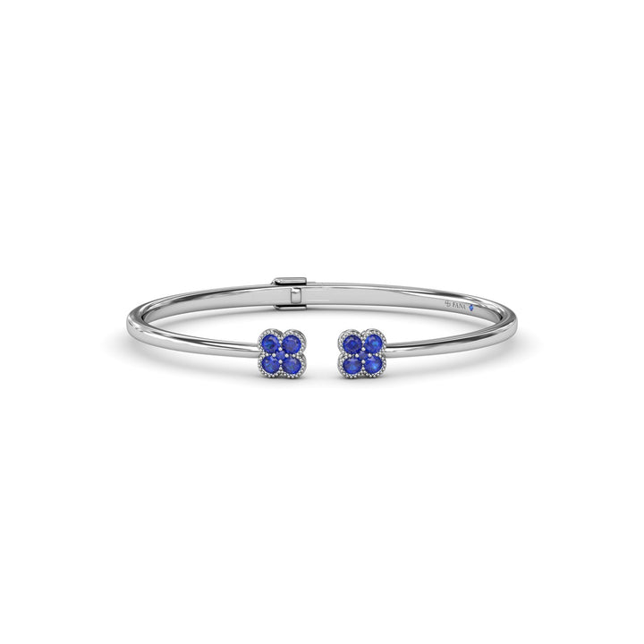 Double Magnolia Sapphire Bangle