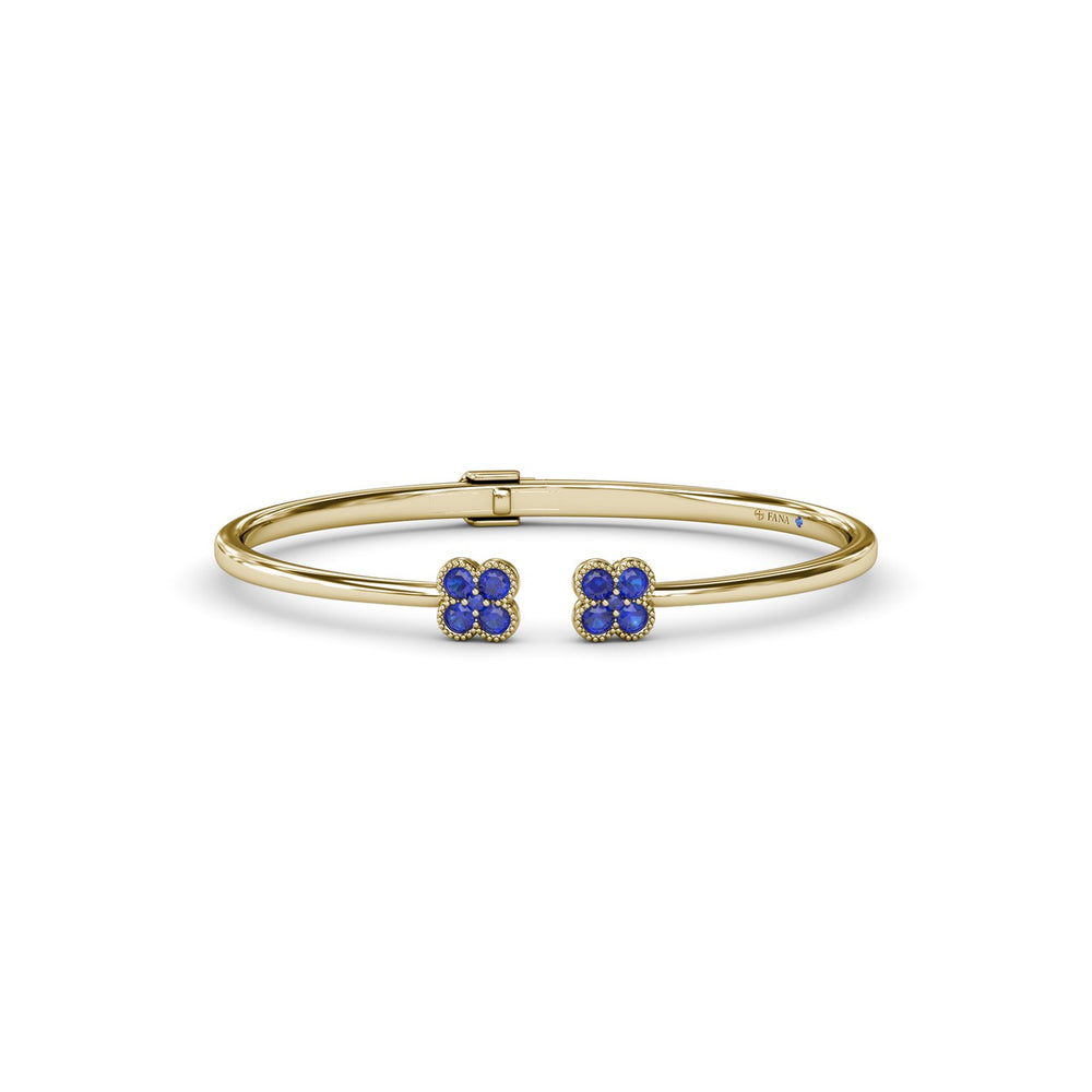Double Magnolia Sapphire Bangle