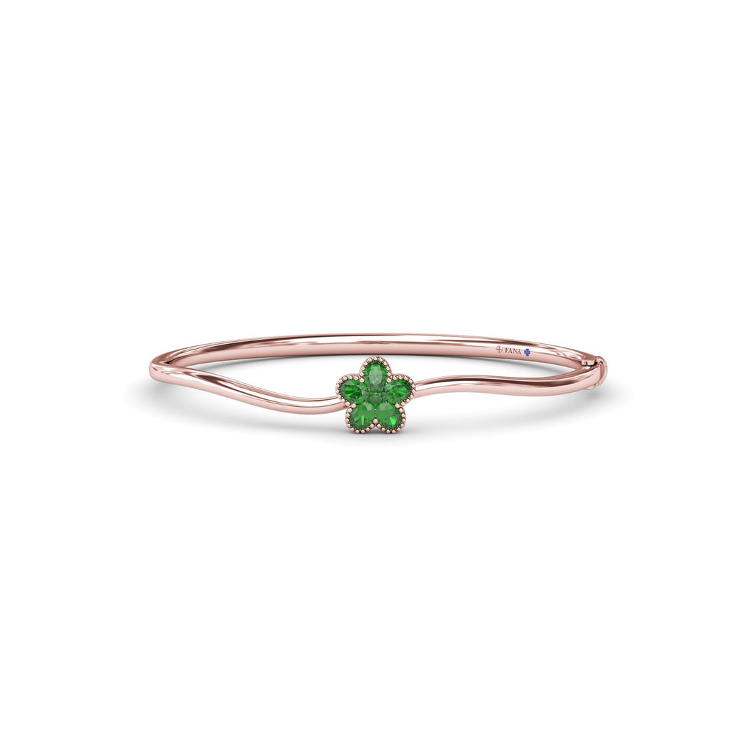 Magnolia Emerald Wave Bangle