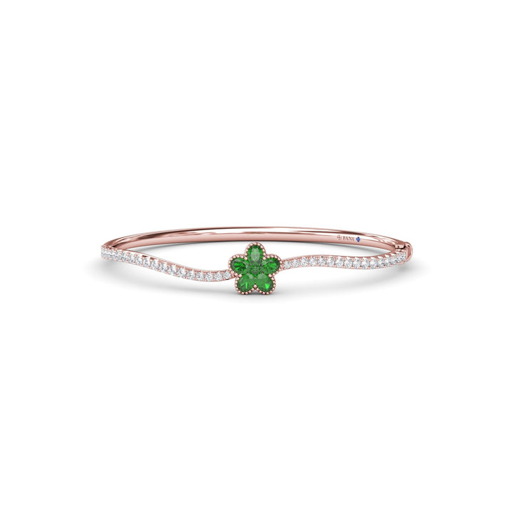 Magnolia Emerald and Diamond Wave Bangle