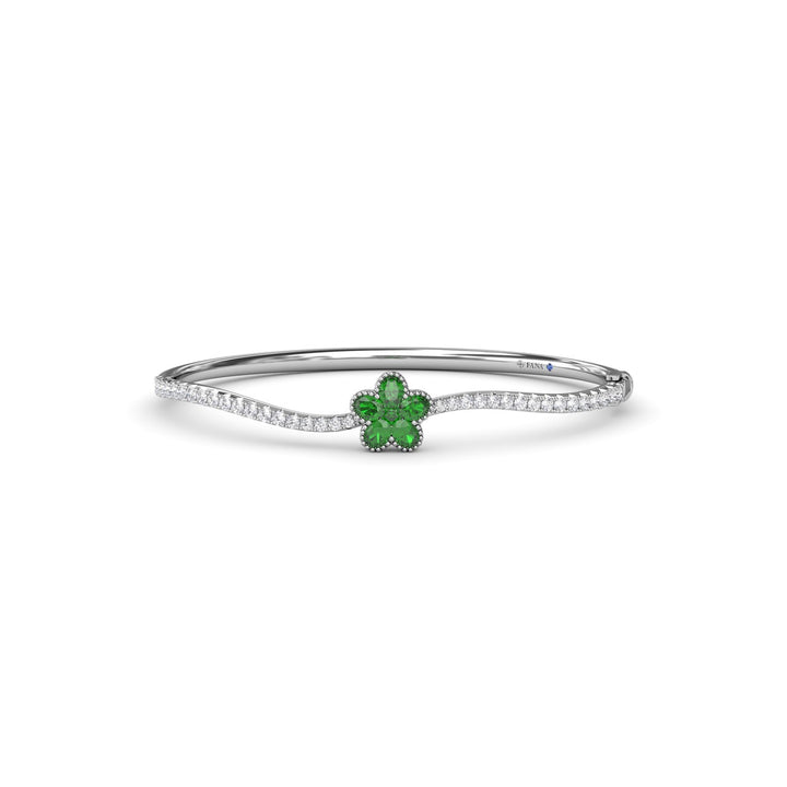 Magnolia Emerald and Diamond Wave Bangle