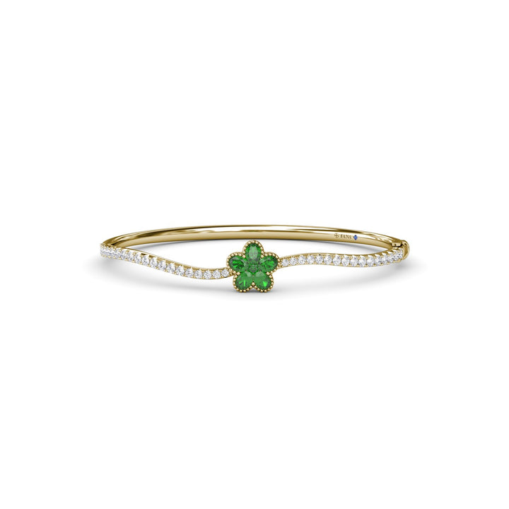 Magnolia Emerald and Diamond Wave Bangle