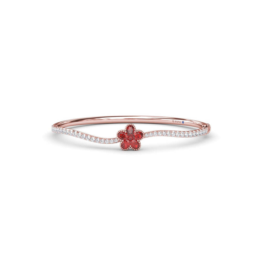 Magnolia Ruby and Diamond Wave Bangle