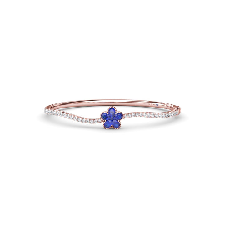 Magnolia Sapphire and Diamond Wave Bangle