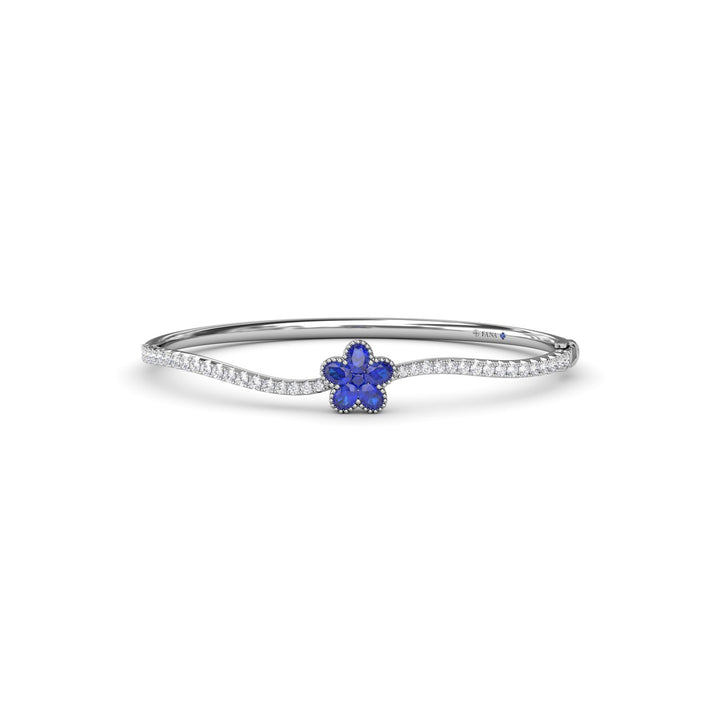 Magnolia Sapphire and Diamond Wave Bangle