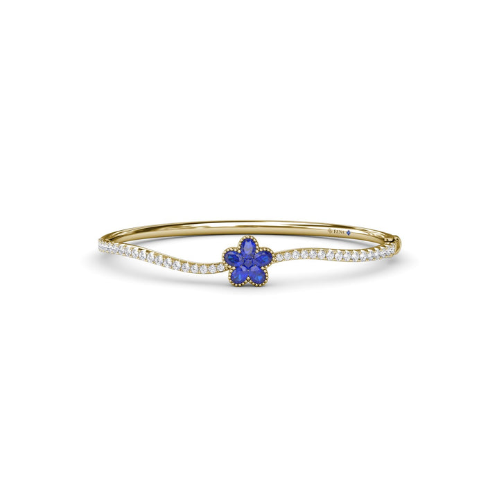 Magnolia Sapphire and Diamond Wave Bangle
