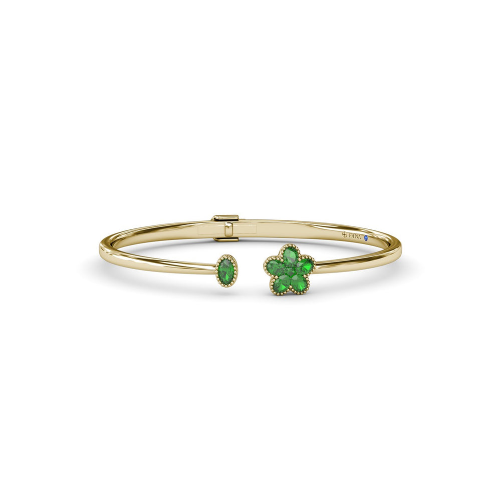 Magnolia Floral Emerald Bangle