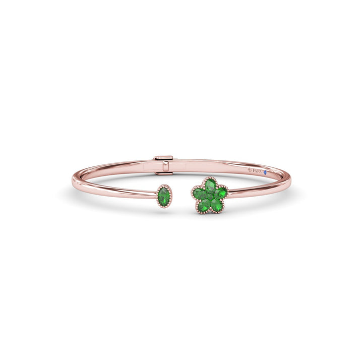 Magnolia Floral Emerald Bangle
