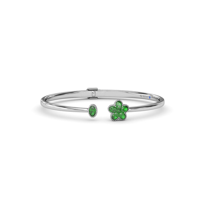 Magnolia Floral Emerald Bangle