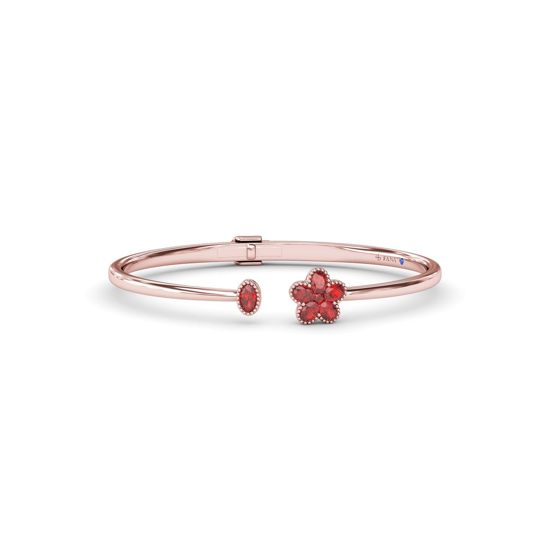 Magnolia Floral Ruby Bangle