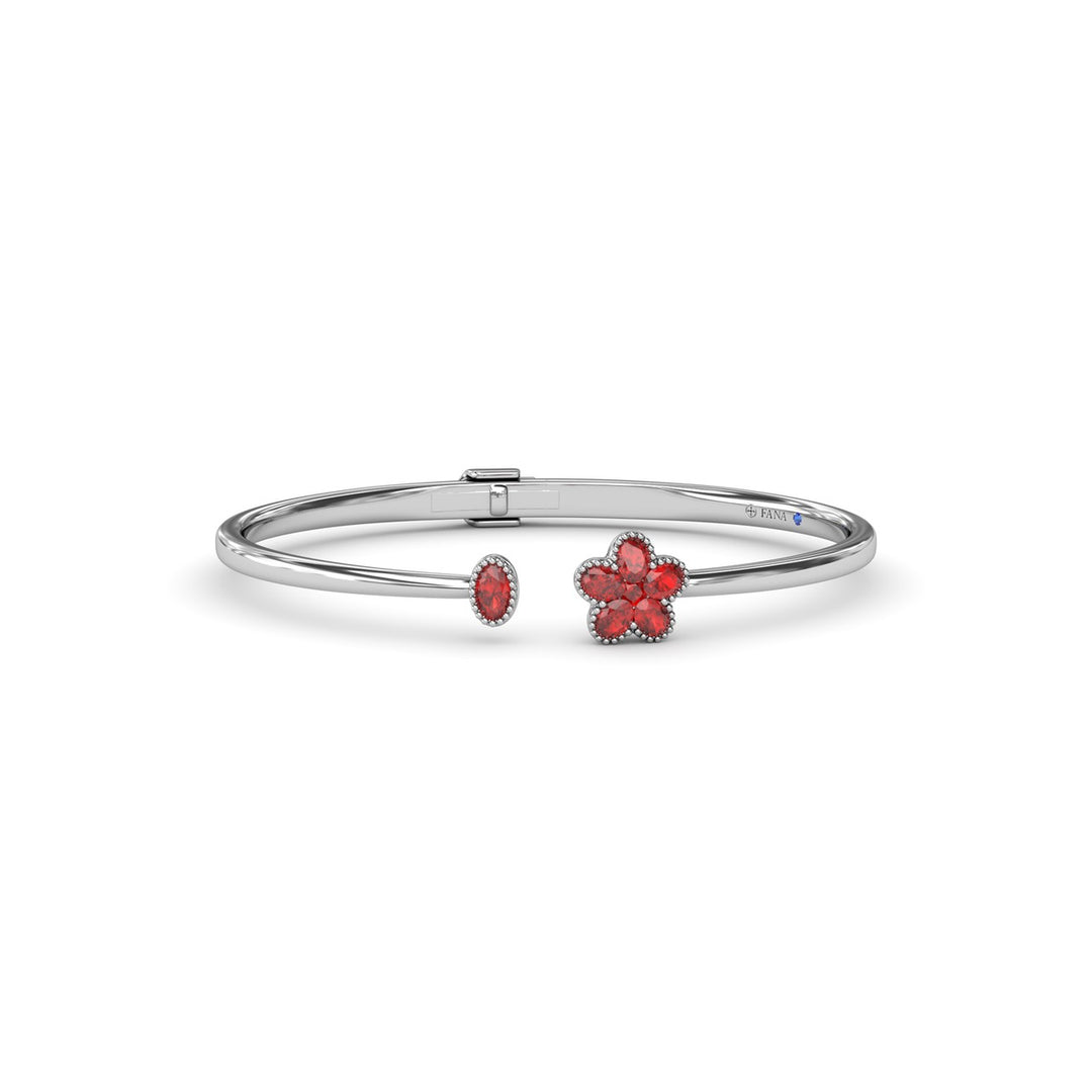 Magnolia Floral Ruby Bangle