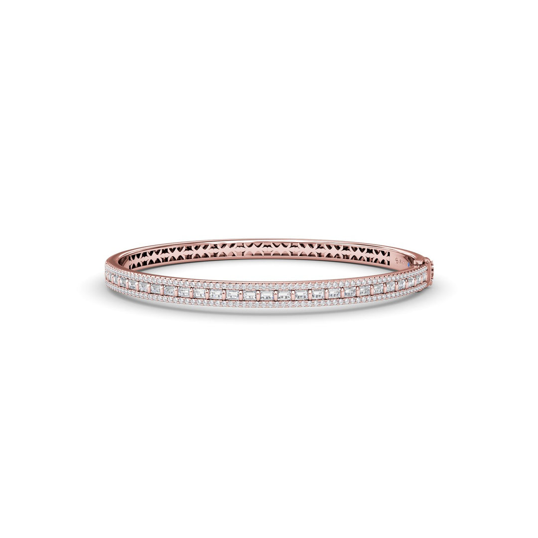 Bar-Set Baguette Diamond Bangle