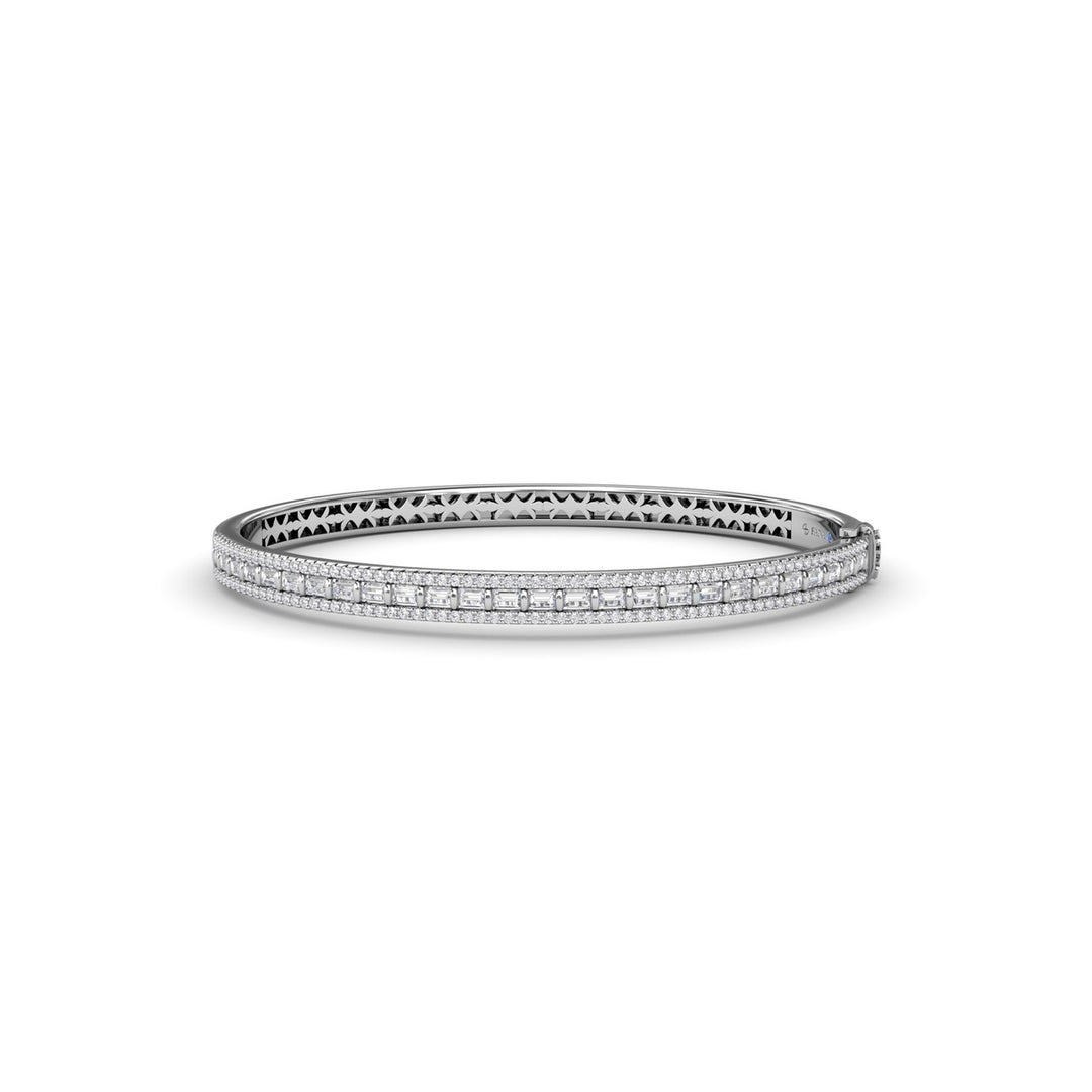 Bar-Set Baguette Diamond Bangle