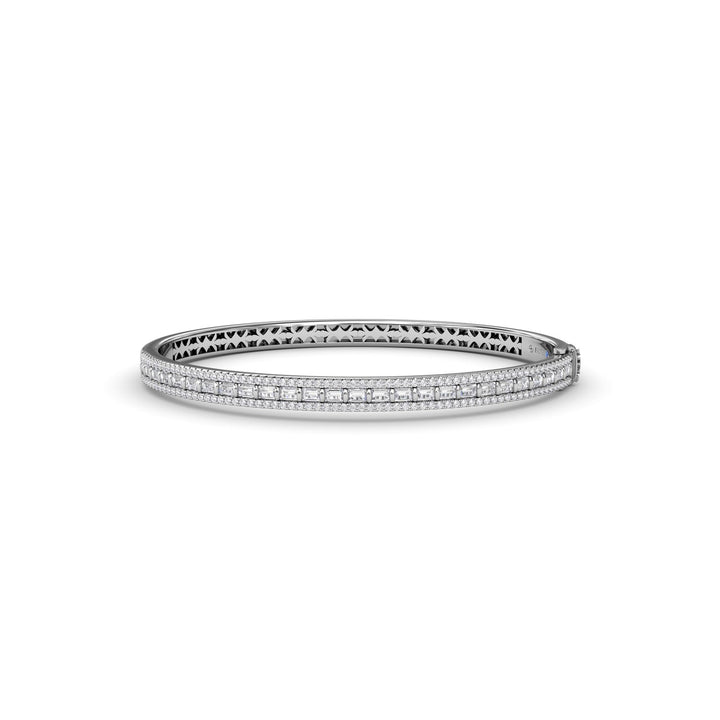 Bar-Set Baguette Diamond Bangle