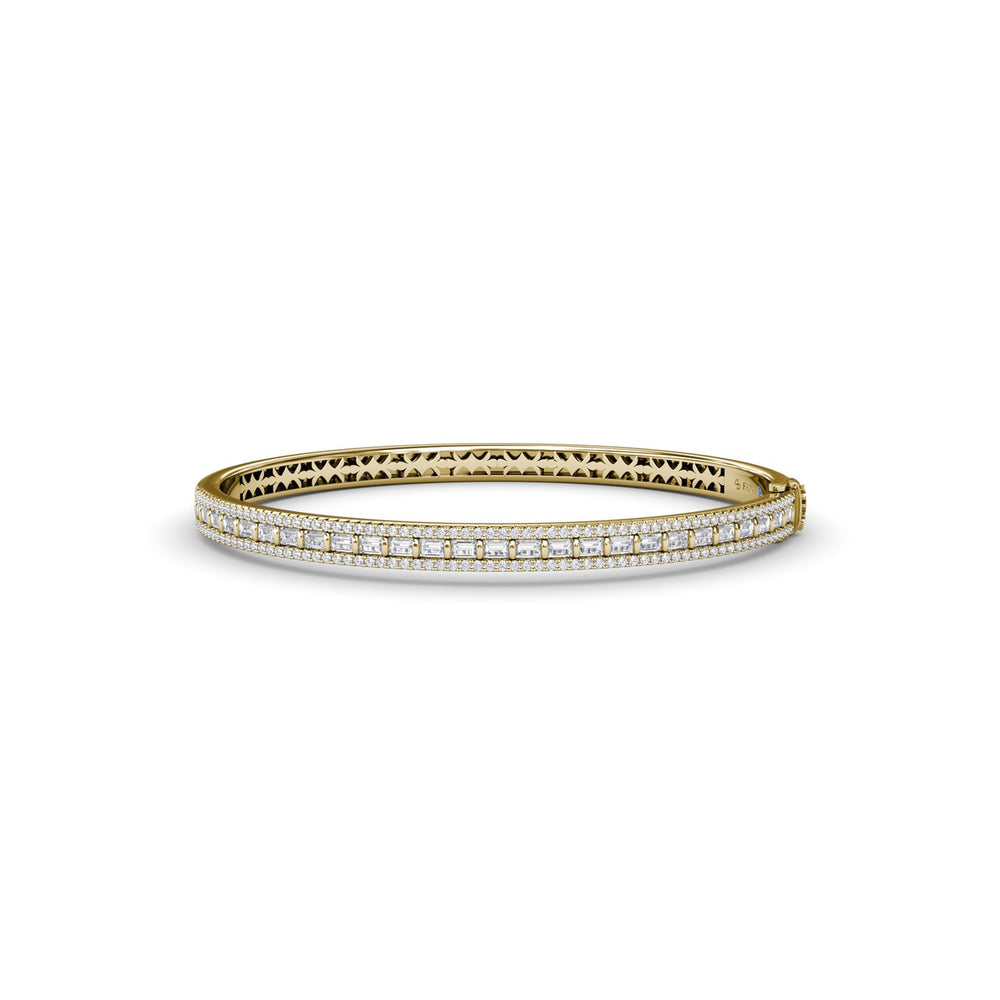 Bar-Set Baguette Diamond Bangle