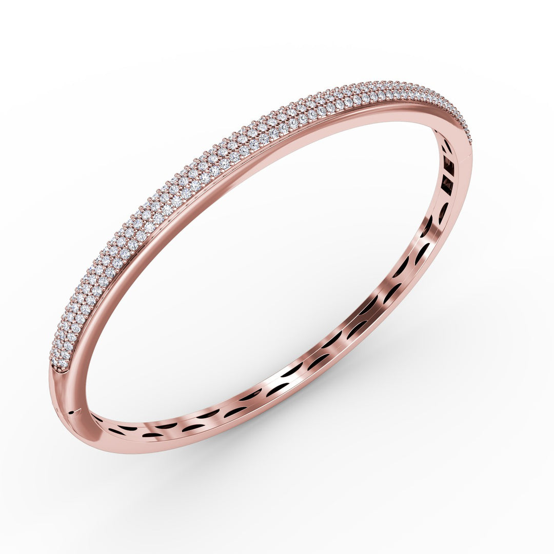 Three Row Diamond Bangle