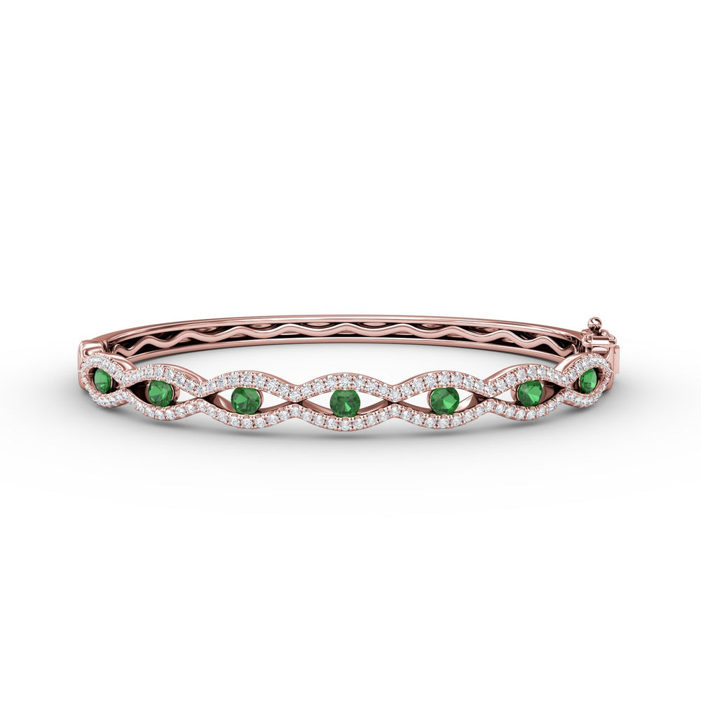 Striking Emerald and Diamond Bangle