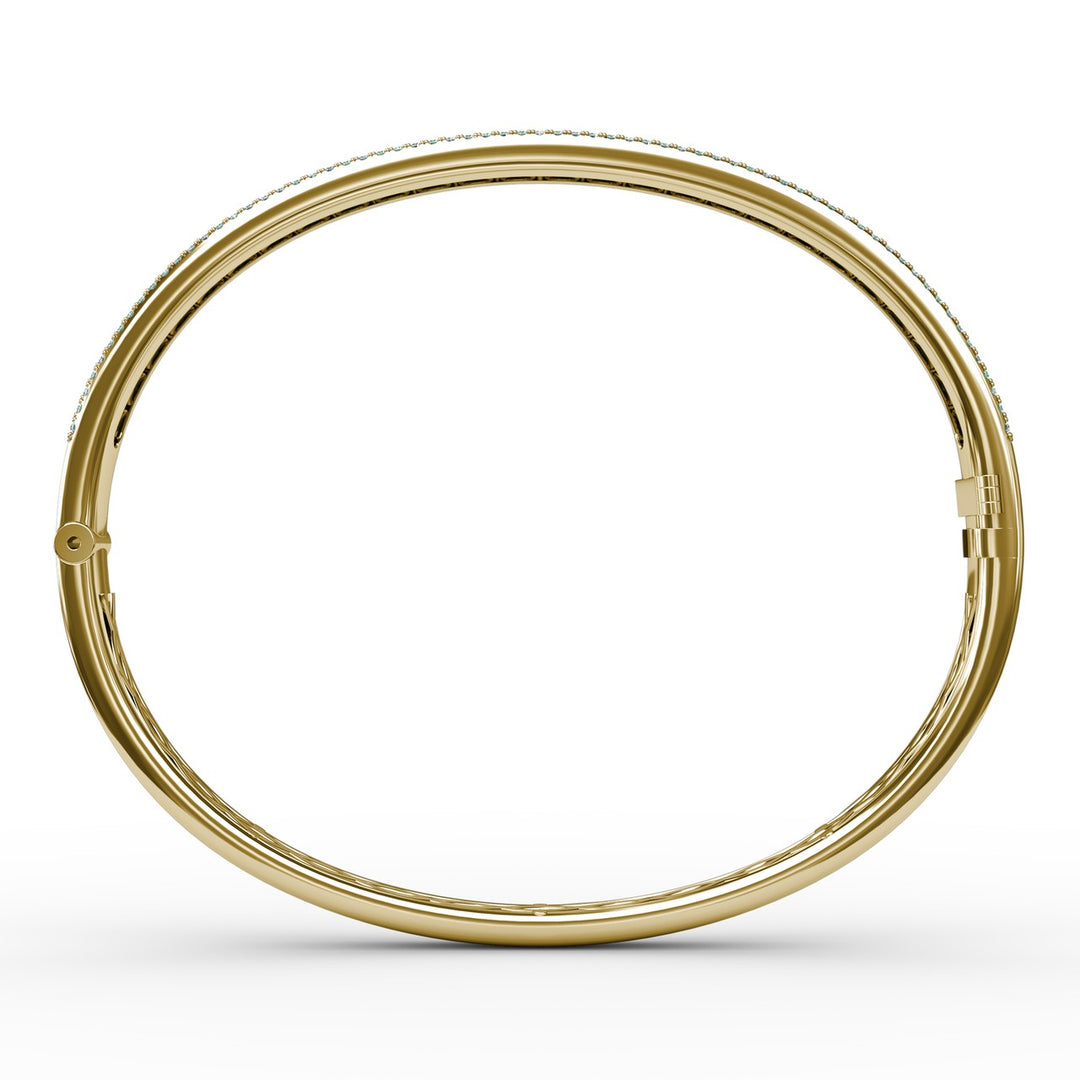 Emerald and Diamond Channel Set Bangle
