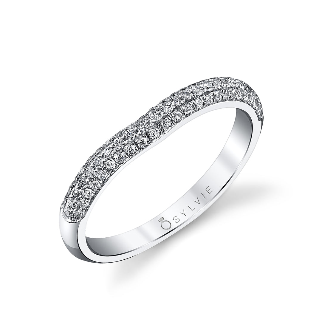 Three Row Pave Wedding Band - Naomie