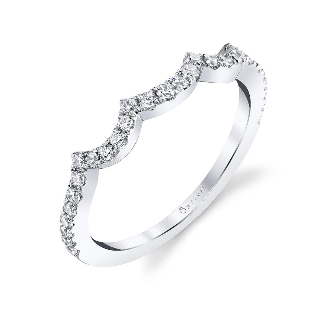 Curved Diamond Wedding Band