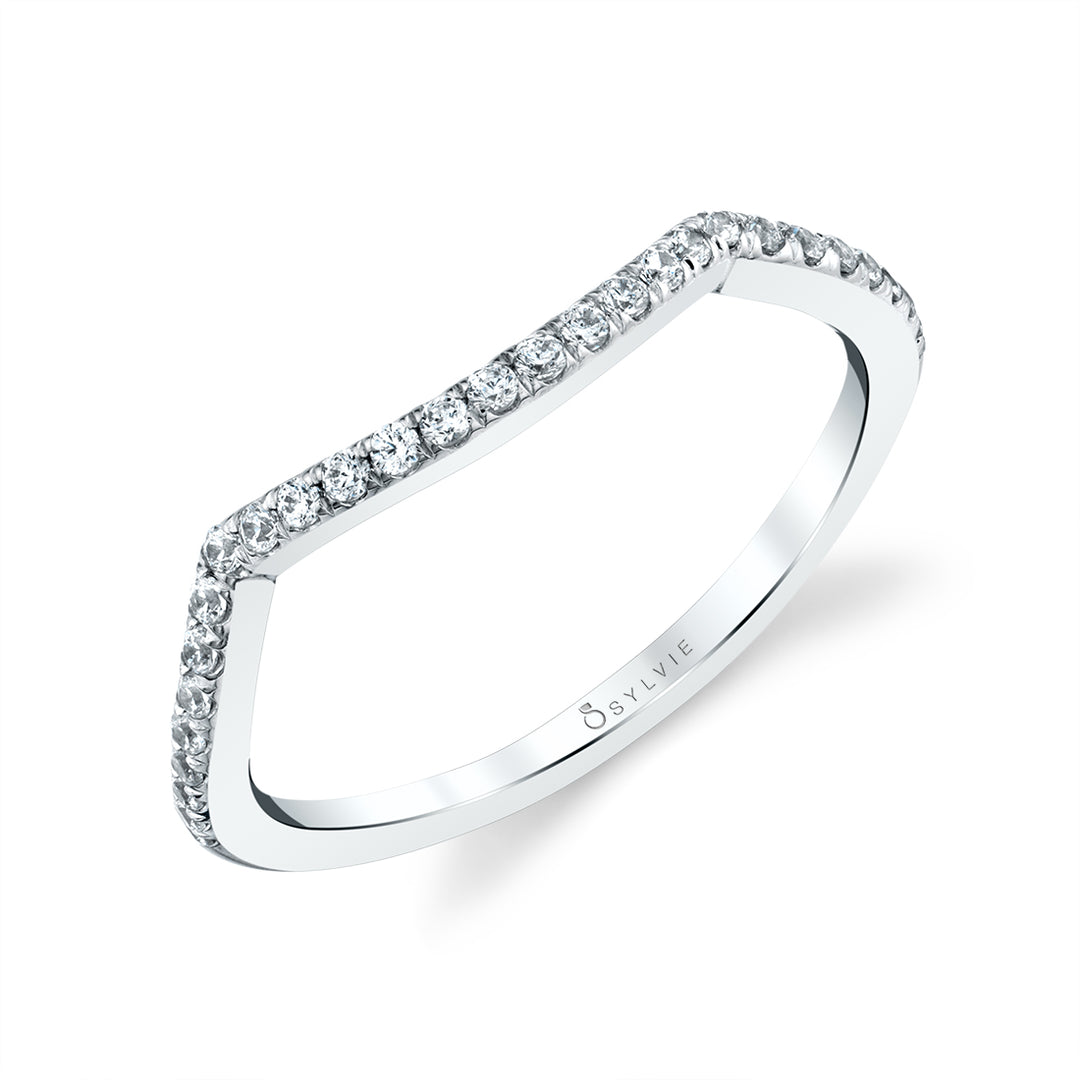 Curved Diamond Wedding Band
