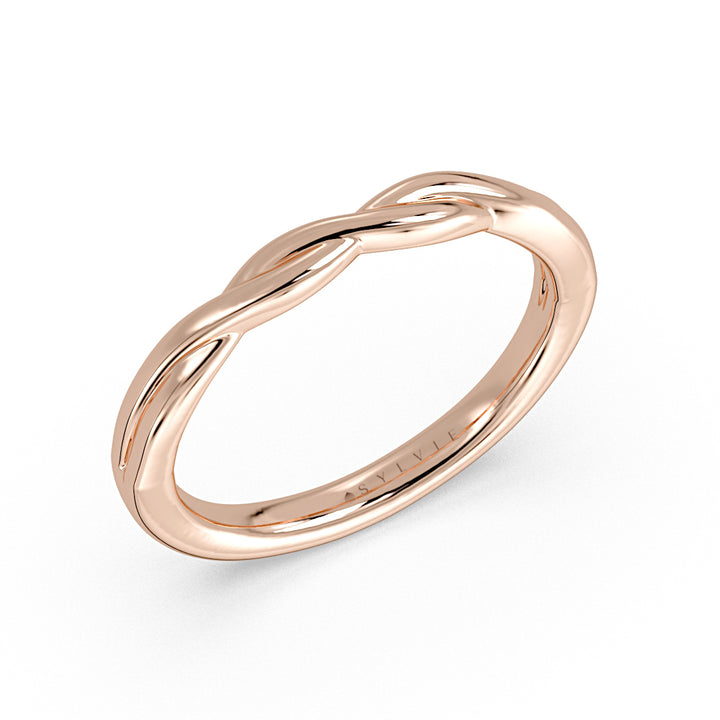 High Polish Spiral Wedding Ring
