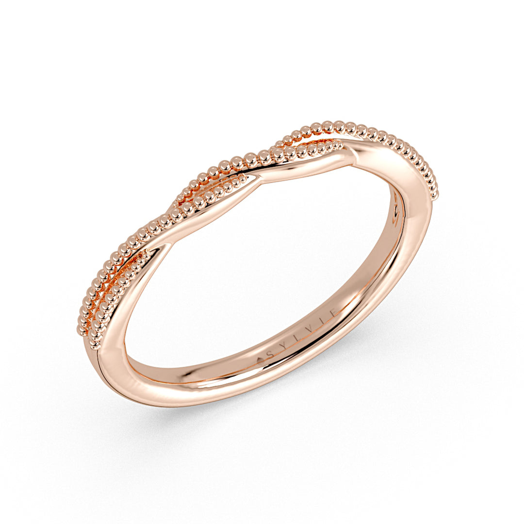 Spiral Milgrain Wedding Ring